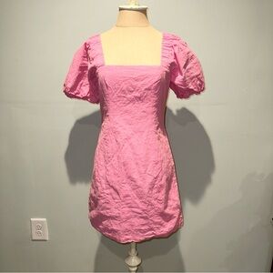 SNDYS Tuscany Bubblegum Pink Puff Sleeve Dress